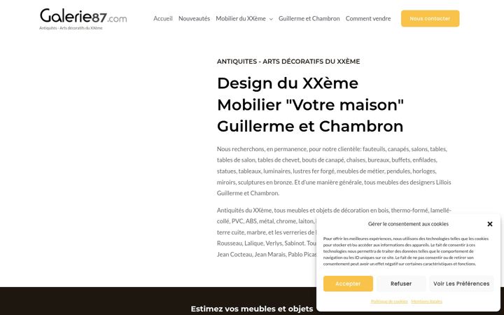 Screenshot of galerie87.com