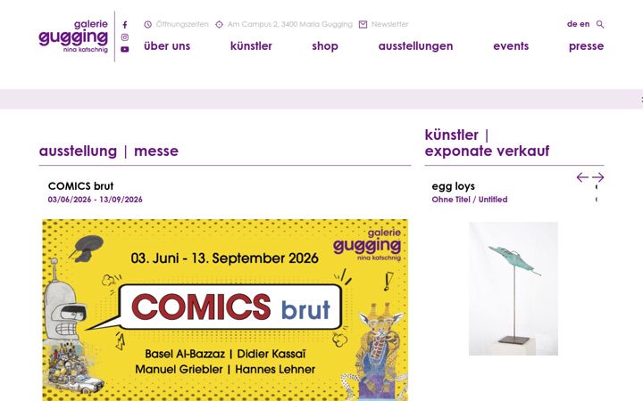 Screenshot of galeriegugging.com