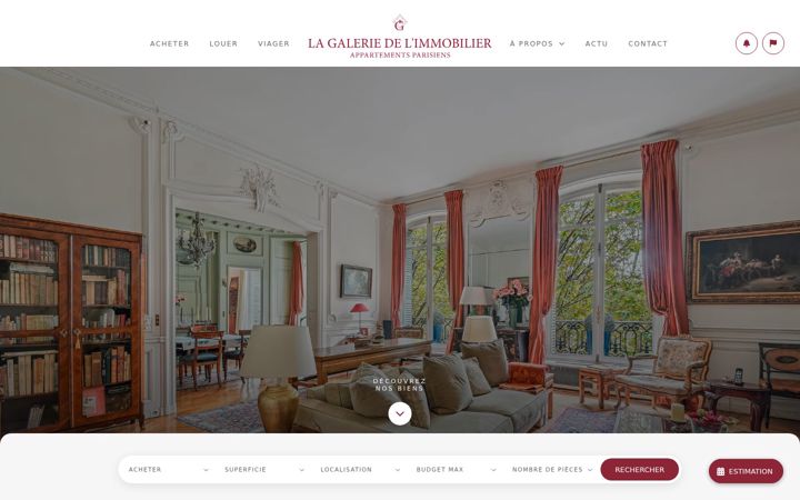 Screenshot of galerieimmobilierparis.com