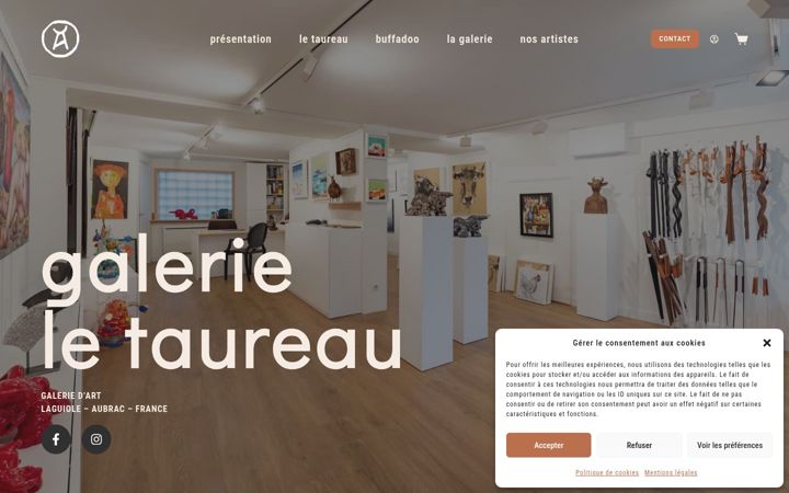 Screenshot of galerieletaureau.com
