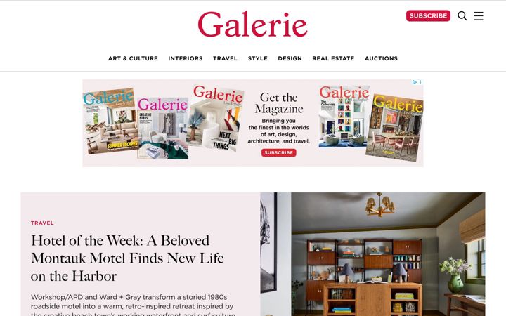Screenshot of galeriemagazine.com