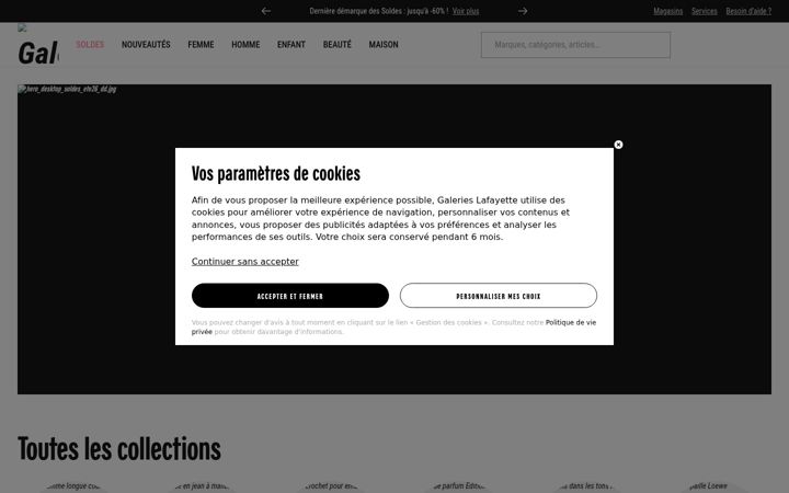 Screenshot of galerieslafayette.com