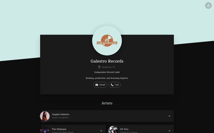 Screenshot of galestrorecords.com