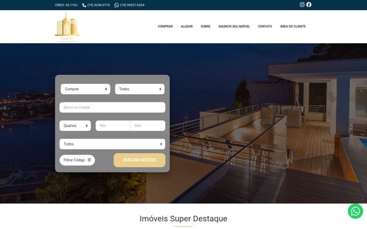 Screenshot of galettoimoveis.com.br