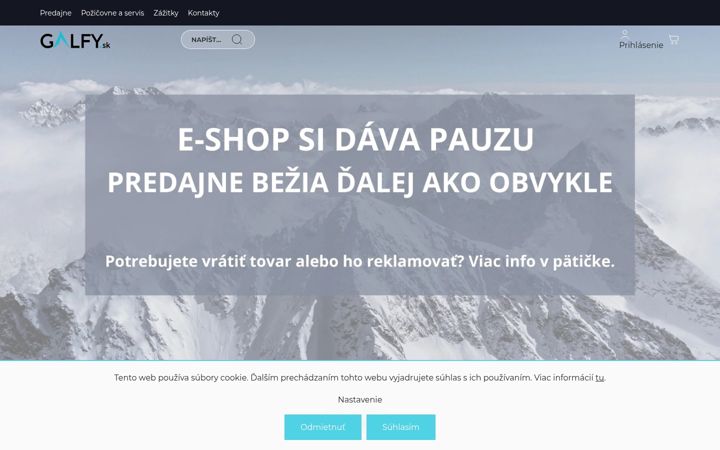 Snímek obrazovky galfy.sk
