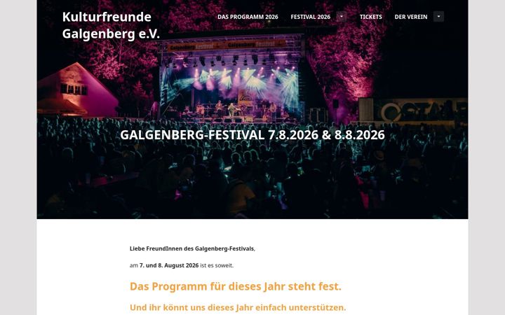 Screenshot of galgenberg-festival.de