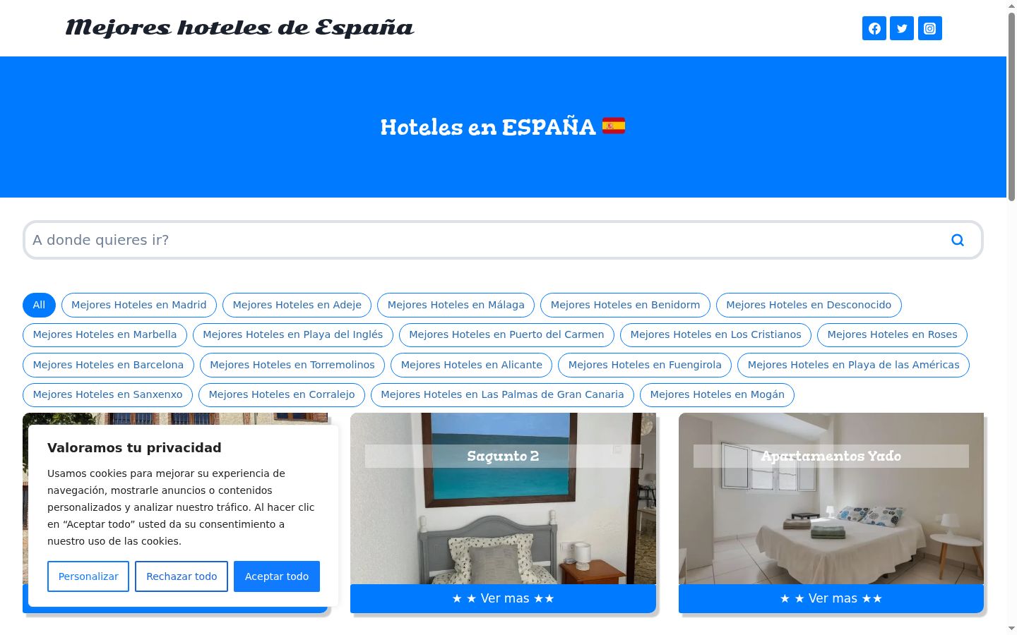 Screenshot of the consent banner shown before any interaction