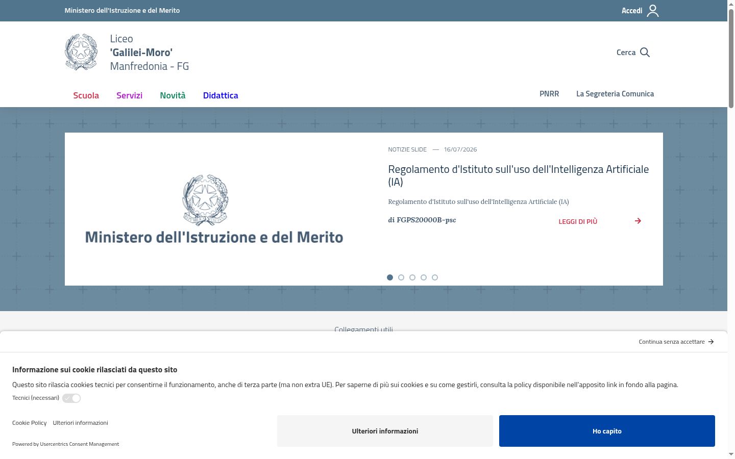Screenshot of the consent banner shown before any interaction