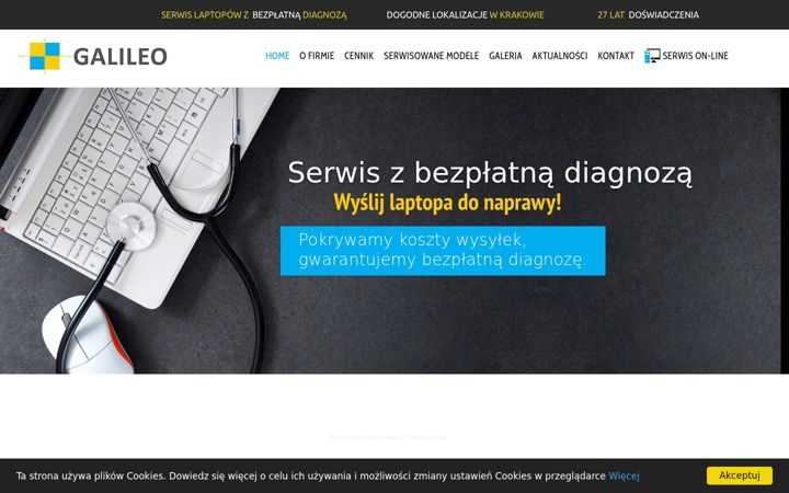 Screenshot of galileo.krakow.pl