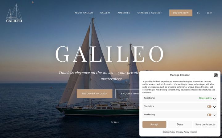 Screenshot of galileosuperyacht.com