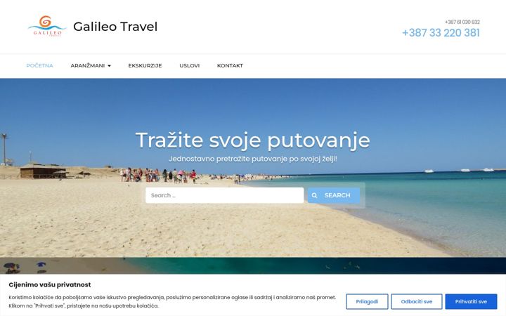 Screenshot of galileotravel.ba