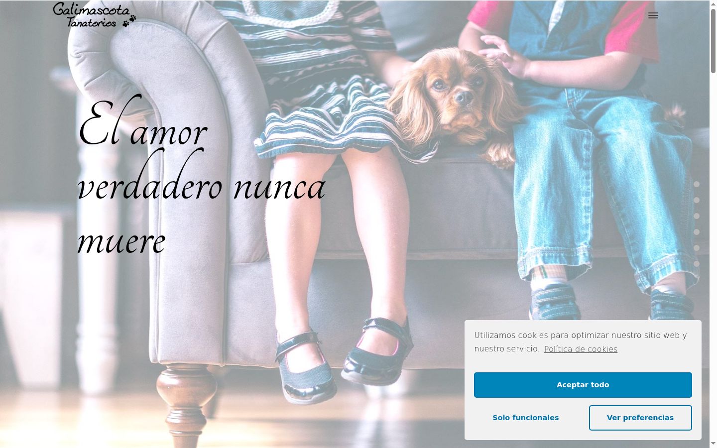 Captura de pantalla del banner de consentimiento mostrado antes de cualquier interacción