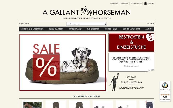 Screenshot ta' gallant-horseman.com