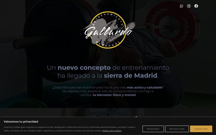Screenshot of gallardoentrenamientopersonal.com