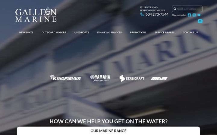 Screenshot of galleonmarine.com