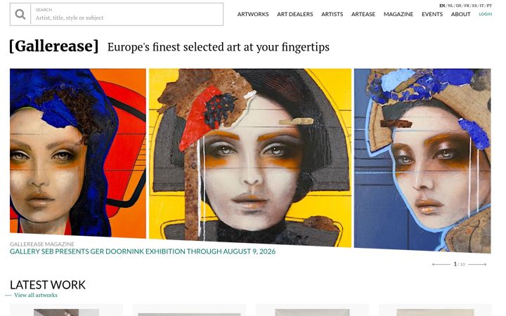 Screenshot of gallerease.com