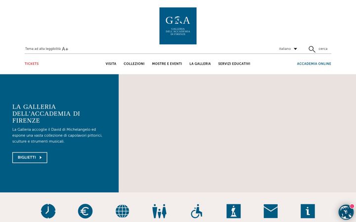 Screenshot of galleriaaccademiafirenze.it