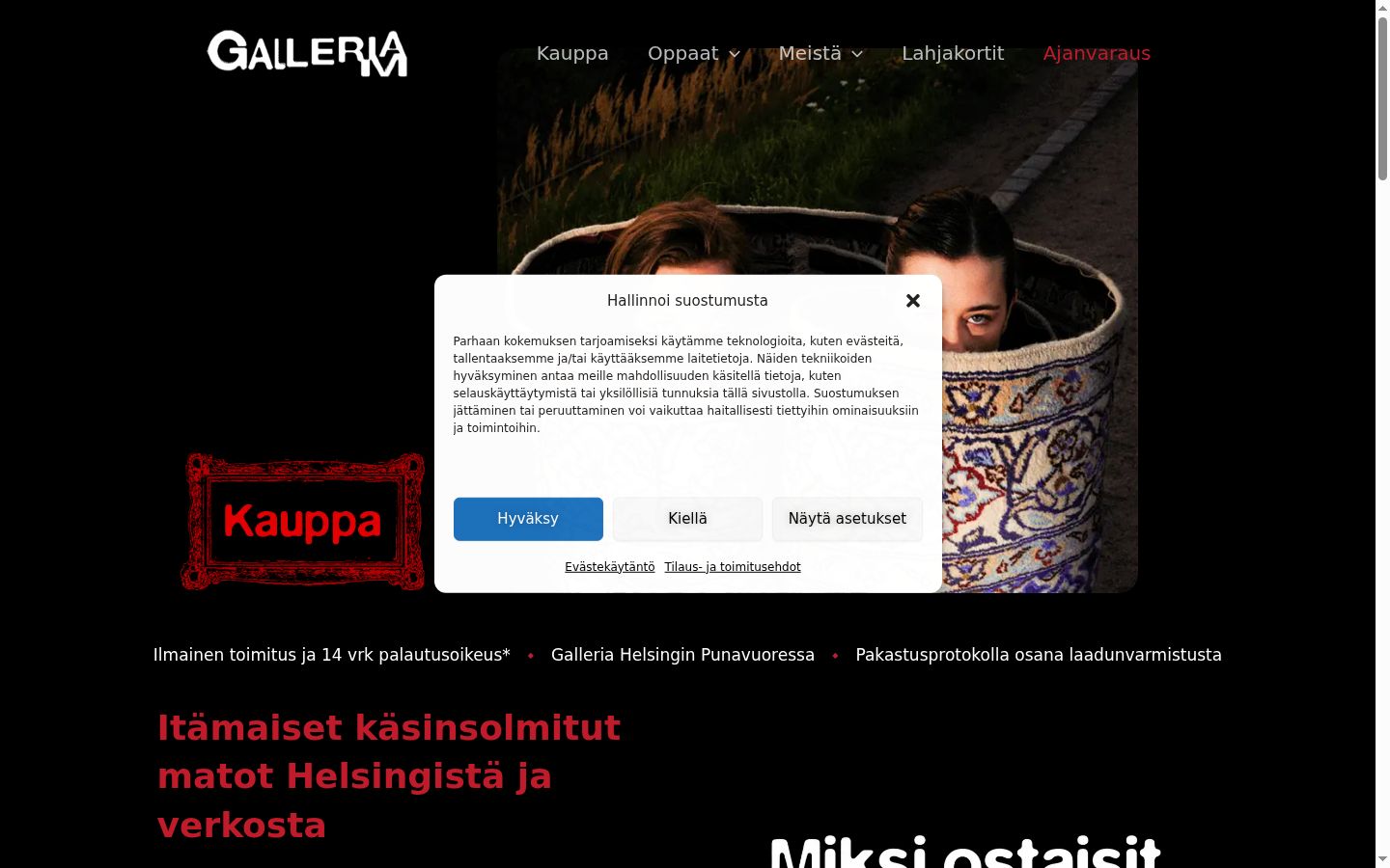 Snimka zaslona bannera za privolu prikazanog prije bilo kakve interakcije