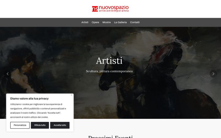 Screenshot of gallerianuovospazio.it