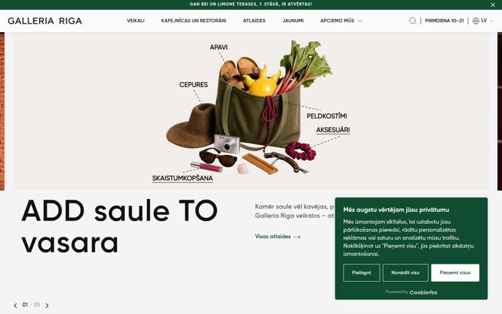 Screenshot of galleriariga.lv