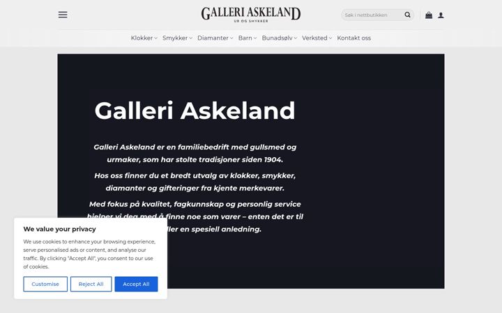 Screenshot of galleriaskeland.no