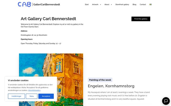 Screenshot of gallericarlbennerstedt.com