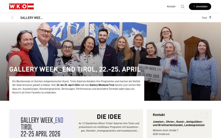 Screenshot of gallery-weekend-tirol.com
