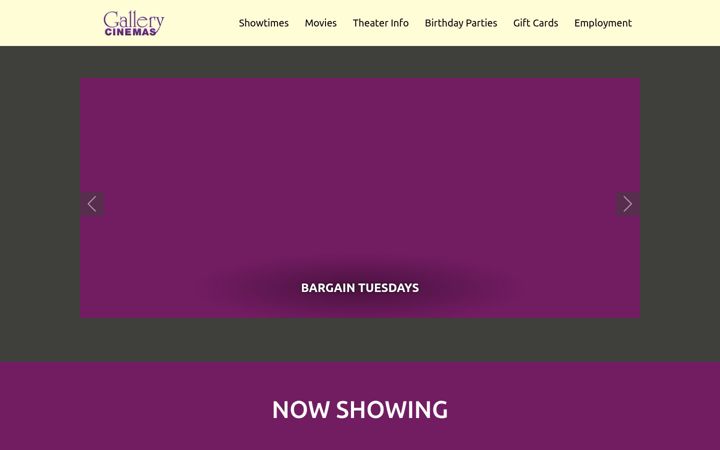 Screenshot of gallerycinemasct.com