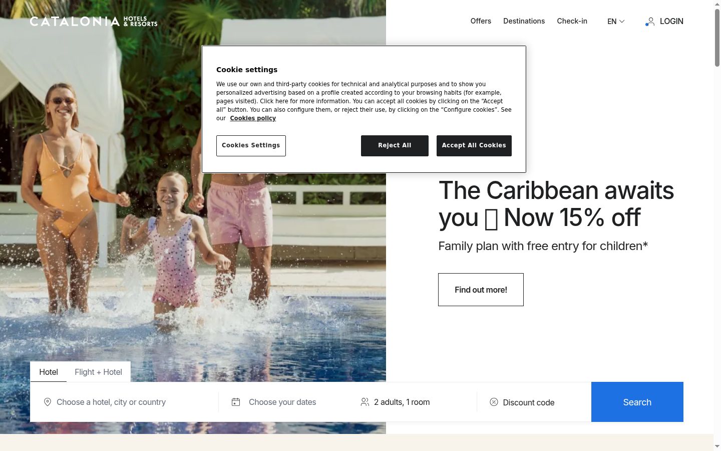 Screenshot of the consent banner shown before any interaction