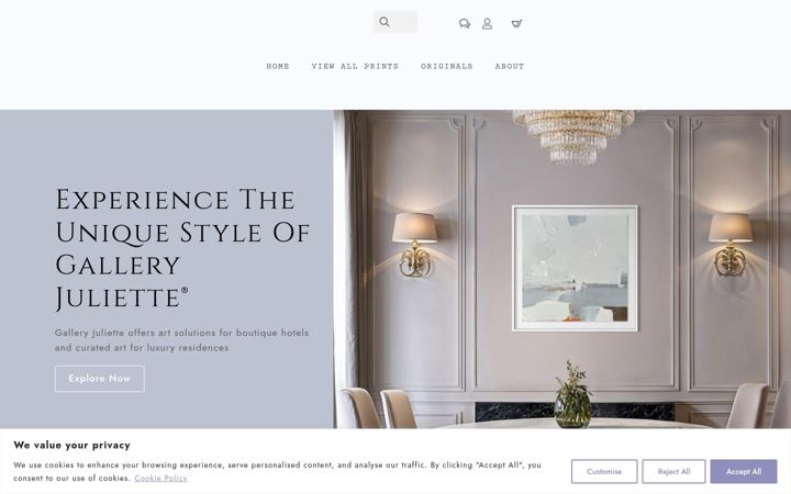 Screenshot of galleryjuliette.com