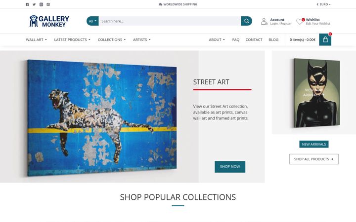 Snimka zaslona za gallerymonkey.com