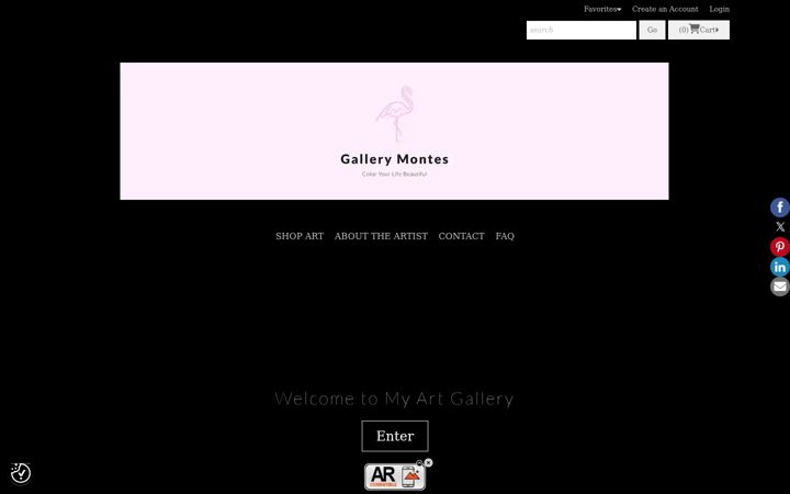 Snimka zaslona za gallerymontes.com