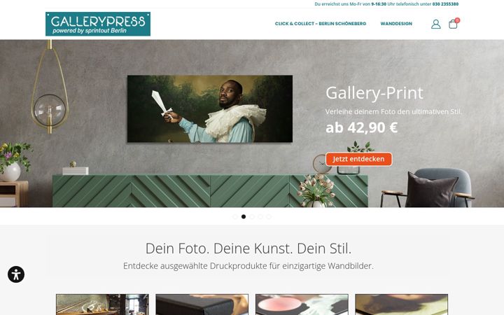 Screenshot of gallerypress.de