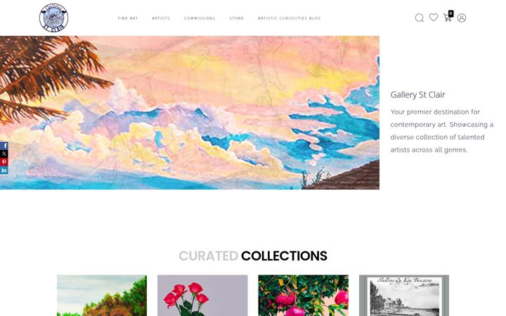Snimka zaslona za gallerystclair.com