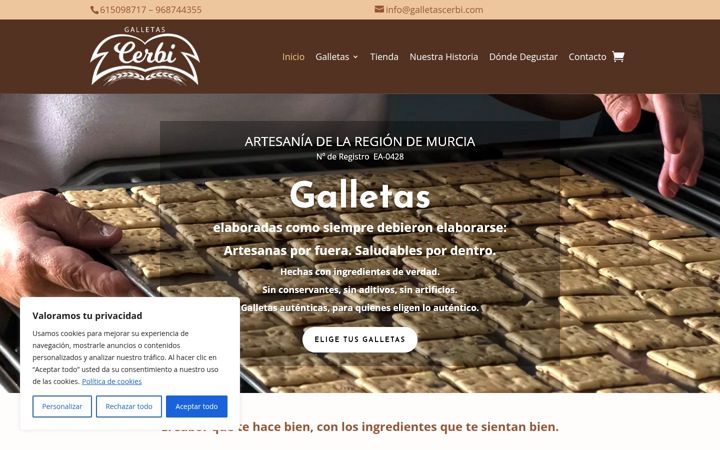 Screenshot of galletascerbi.com