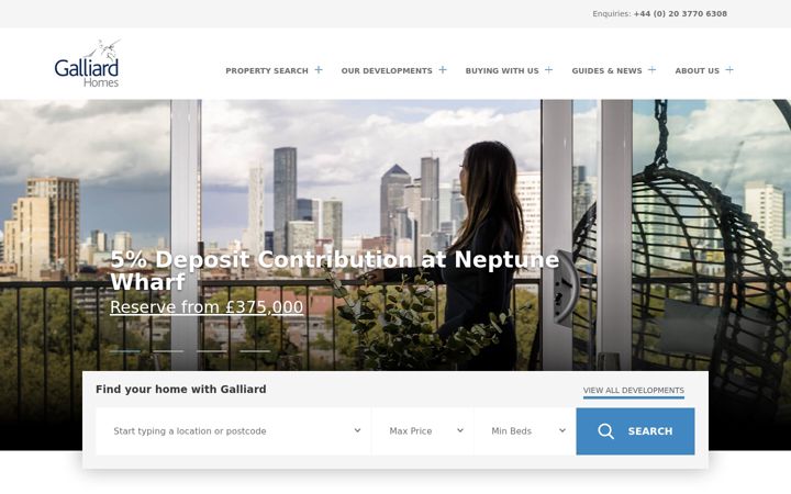 Screenshot of galliardhomes.com