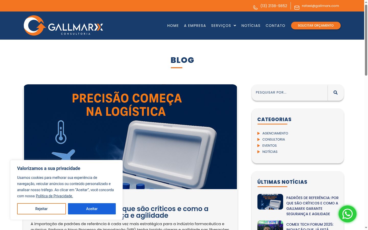 Captura de pantalla del banner de consentimiento mostrado antes de cualquier interacción