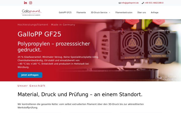 Screenshot of galloprint.de