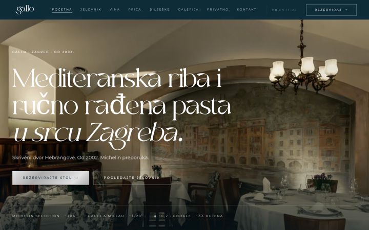 Screenshot of gallorestaurant.hr