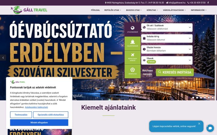 Screenshot of galltravel.hu