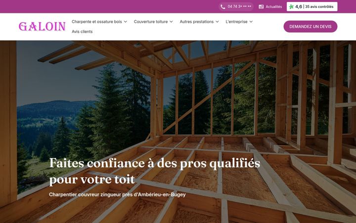 Screenshot of galoin-charpente.com