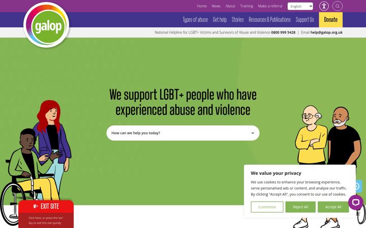 Screenshot of galop.org.uk