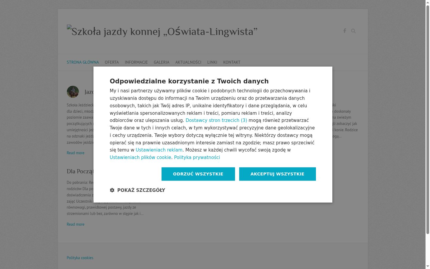 Sutikimo reklamjuostės, rodytos prieš bet kokią sąveiką, ekrano kopija