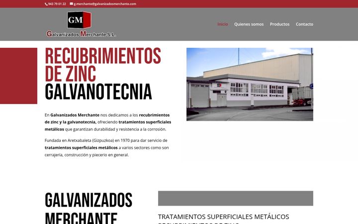 Screenshot of galvanizadosmerchante.es