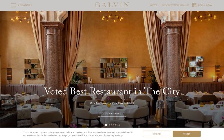 Screenshot of galvinrestaurants.com