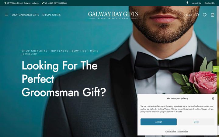 Screenshot of galwaybaygifts.com