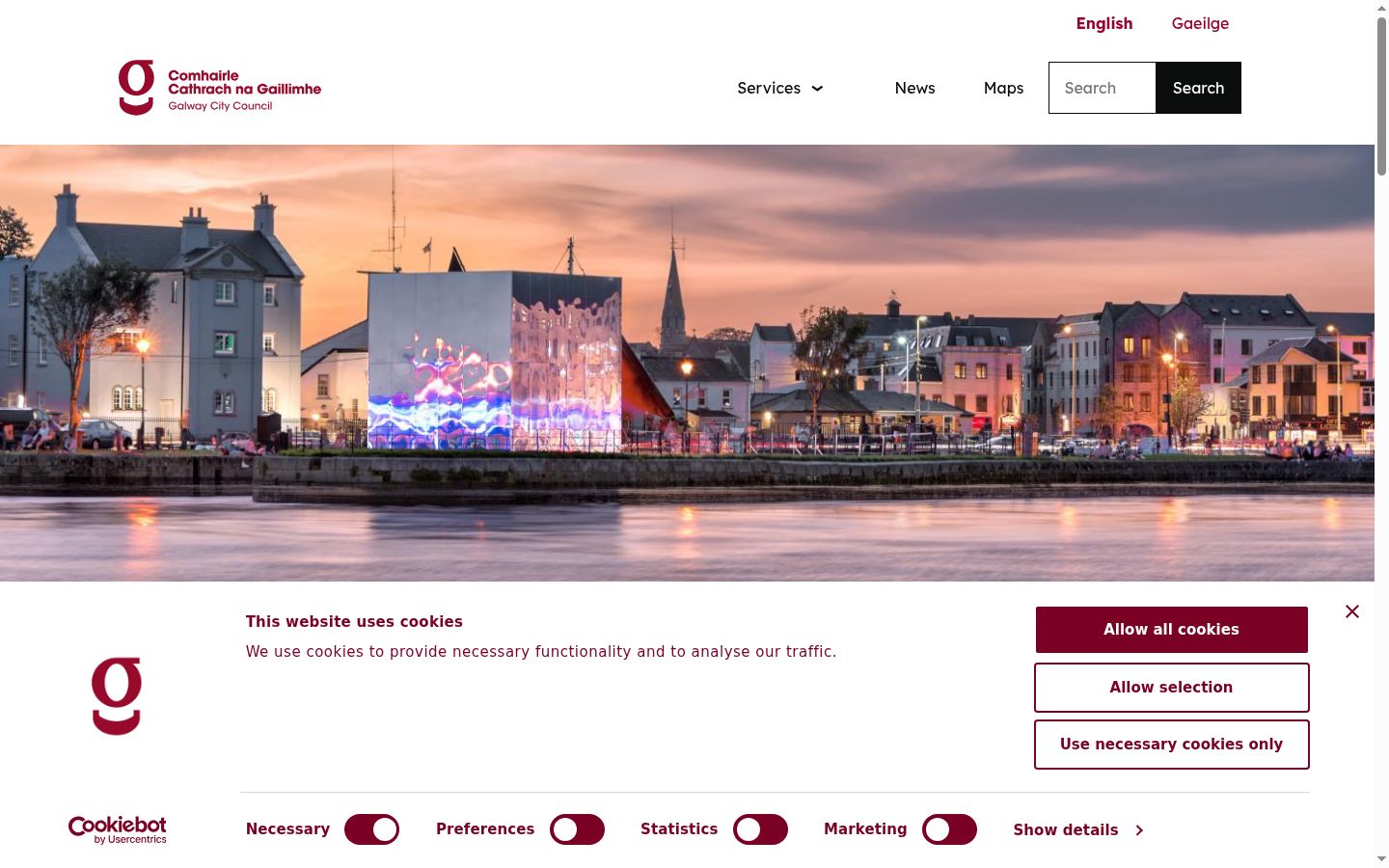 Screenshot van de toestemmingsbanner zoals getoond vóór enige interactie