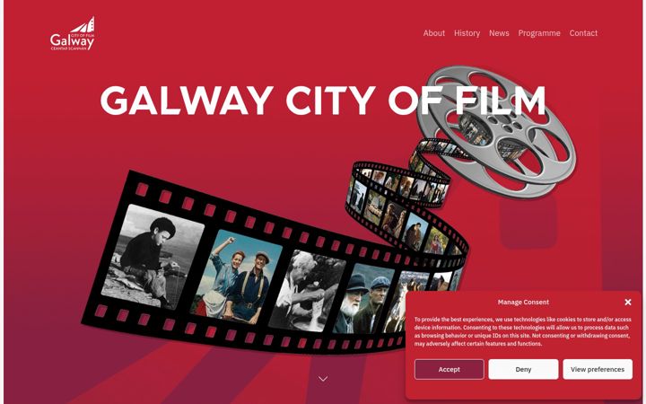 Screenshot of galwaycityoffilm.com