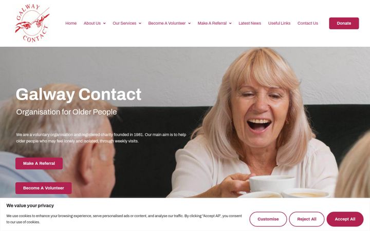 Screenshot of galwaycontact.ie