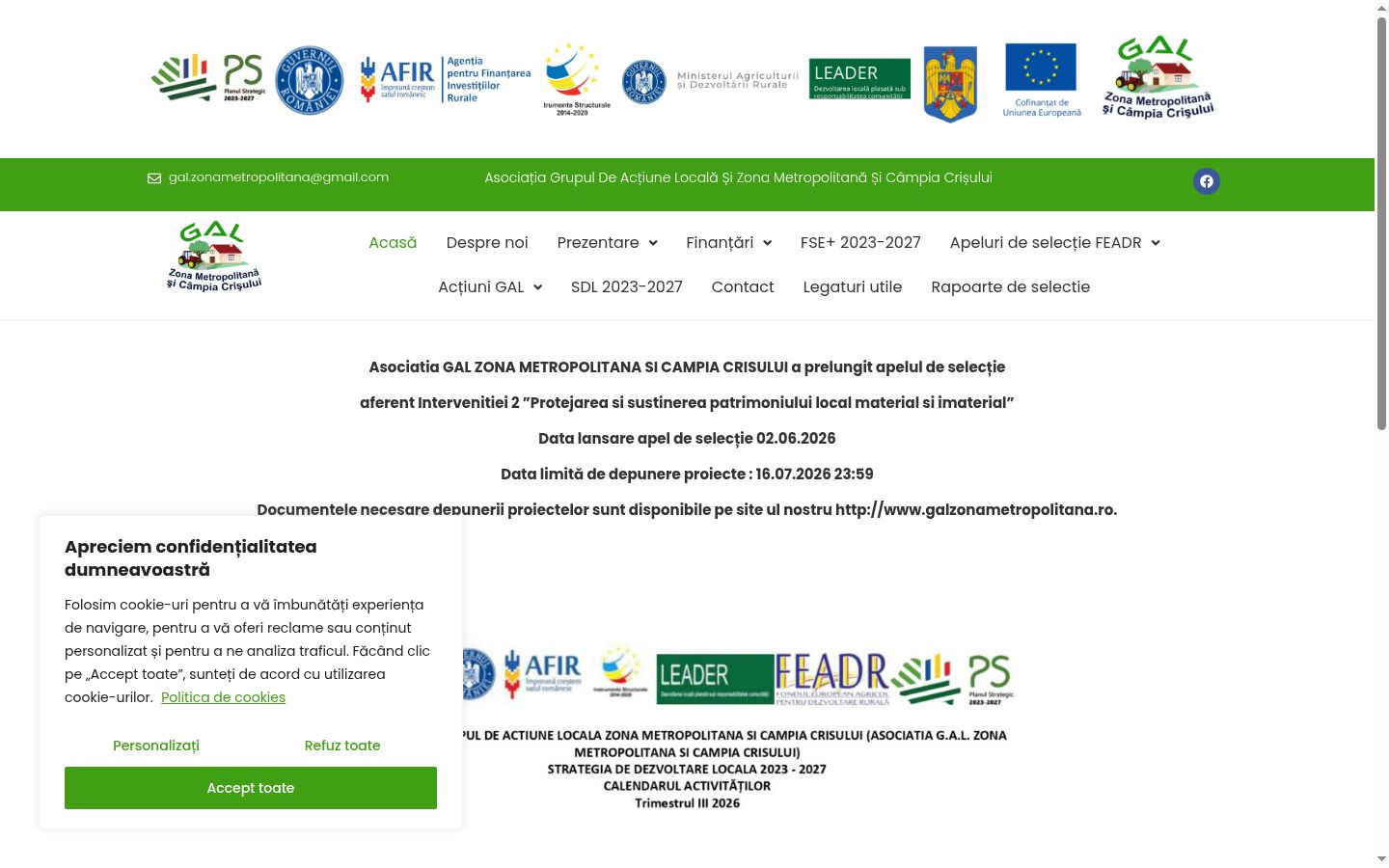 Screenshot des Einwilligungsbanners vor jeglicher Interaktion